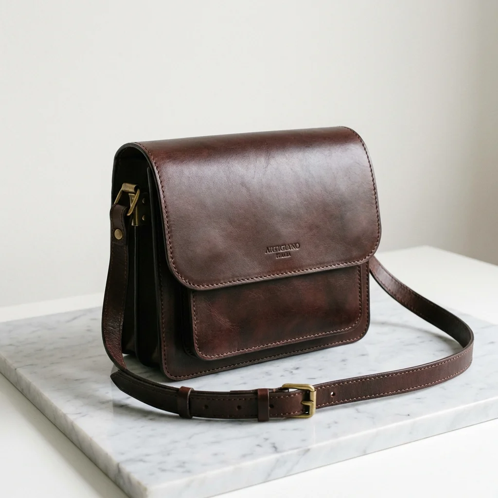 Sac à main en cuir marron